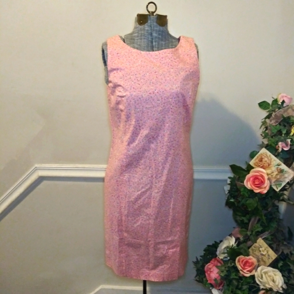 Vintage 90's Marisa Christina Pink Ditsy Floral Sheath Dress New With Tags